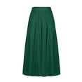 thumbnail image 2 of RYDCOT Women's Pleated Midi Skirt Summer Solid Color High Waisted Flowy A Line Swing Casual Skirts Green, 2 of 7