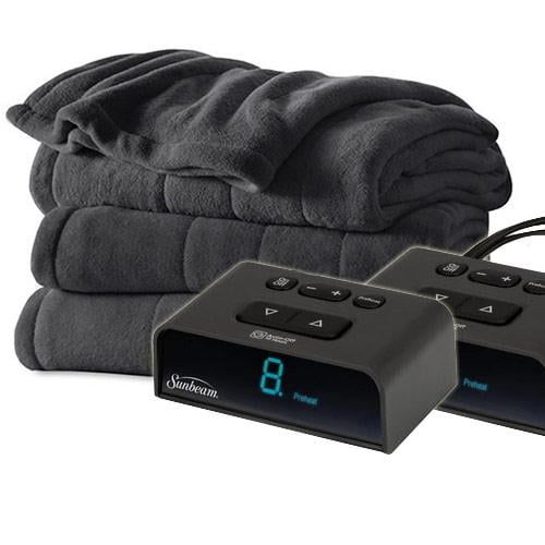 Sunbeam Channeled Microplush Electric Heated Blanket Twin Full Queen