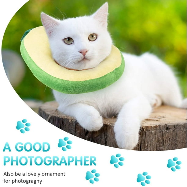 2 Pieces Adjustable Cat E Collar Cat Elizabeth Collar Cute Toast Neck Cone Collar Adjustable Cat Cone Collar with Soft Edge for Kitten and Cats