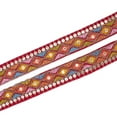 thumbnail image 2 of 1.25 Inch Diamond Geometric Sequined Metallic Corded Embroidered Trim For Sewing, Upholstery & More - Red 10 Packs (9.8 Yards / 9 Meters, Each), 2 of 3