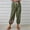 (Fashion 19)Army Green, variant on Women's Independence Day Print Solid Color Casual Long Pants Summer Breathable Long Pants with Drawstring and Pockets