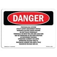 thumbnail image 1 of SignMission OS-DS-A-1824-L-2292 18 x 24 in. OSHA Danger Sign - Photovoltaic System Utility Safety Disconnect, 1 of 1