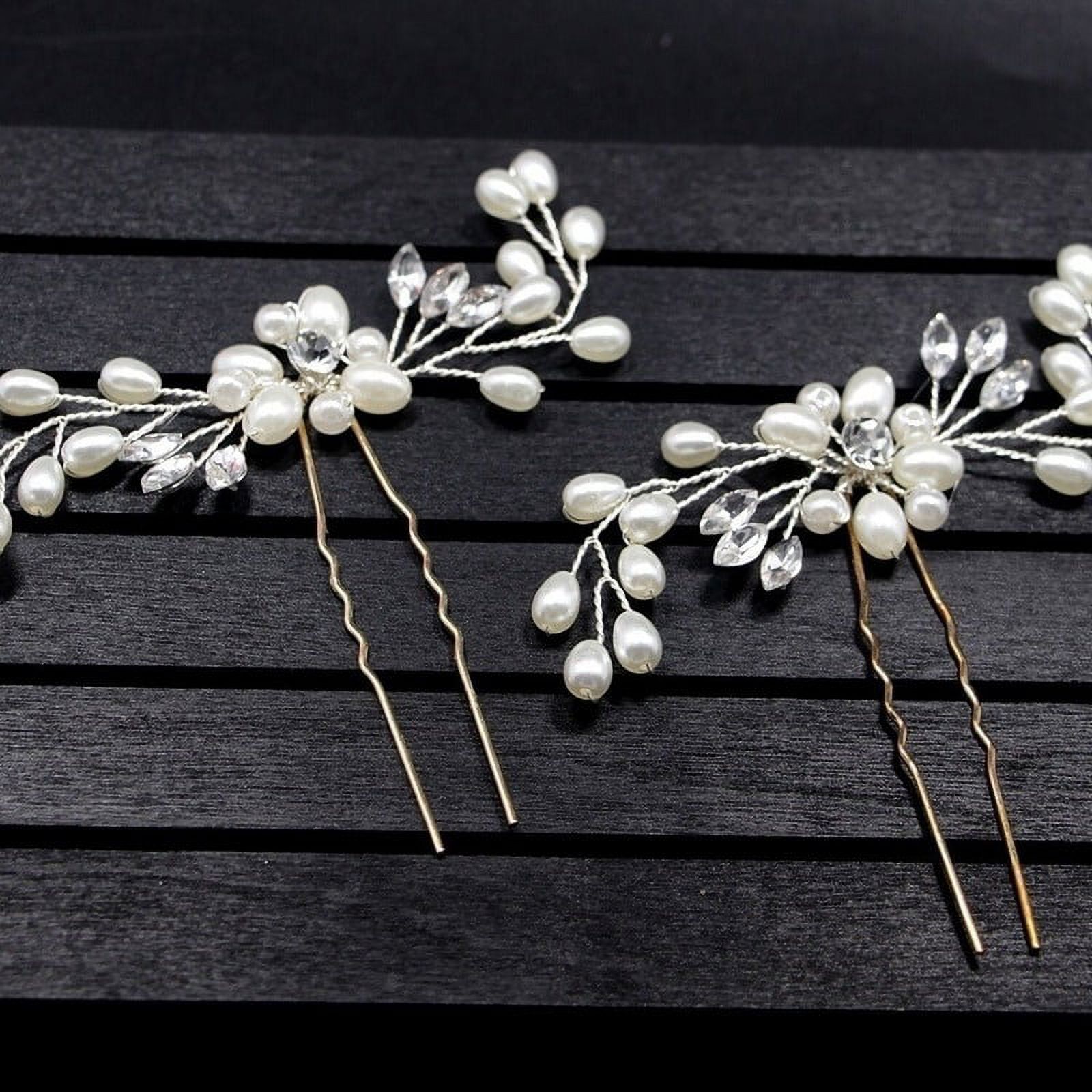 3/5/10PCS Bridal Pearl Flower Crystal Hair Pins Wedding Bridesmaid ...