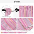 thumbnail image 5 of Pink Orange Blue Stripe Tier Curtains, Modern Abstract Art Striped Farmhouse Light Filtering Kitchen Curtains, 2Pcs Rod Pocket Half Window Treatments Panels for Sink Cafe Cabinet Camper 27.5x36In, 5 of 9