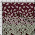 thumbnail image 1 of oneOone Georgette Viscose Maroon Fabric Leaves Panel Sewing Craft Projects Fabric Prints By Yard 42 Inch Wide, 1 of 3