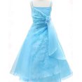 thumbnail image 3 of A-Line Organza Long Dress Turquoise 12 HC1251, 3 of 5