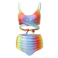 thumbnail image 3 of MSJUHEG Swimsuit Sets,Bikini Swimsuit,High Waisted Bikini Sets for Women,Halter Swim Shorts Split Push Up Two-Tankini Swimwear,Bikini Sets for Women,Bathing Suit for Women Bikini Multi-color L, 3 of 7