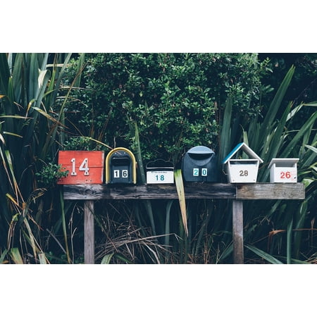 Canvas Print Plants Mailboxes Numbers Stretched Canvas 10 x