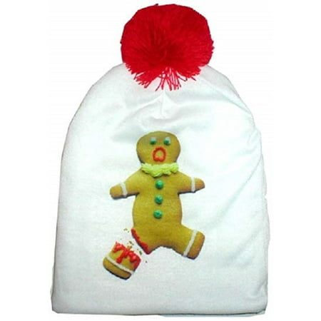 Scared Gingerbread Man Winter Hat Ugly Christmas Sweater Match