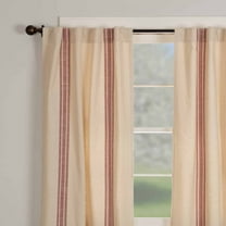 Piper Classics Market Place Red Grain Sack Stripe 63" Curtain Panels, Cotton