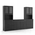 thumbnail image 6 of RichYa 4Pcs Kitchen Pantry Storage Cabinet Set,Modular Furniture Cabinets with Drawers,Hutch Buffet Cabinet with Display Glass Doors & Countertop for Dining Room,Black, 6 of 9