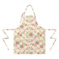 thumbnail image 2 of Pioneer Flower Floral Print Pattern Apron for Women and Men, Cotton Linen Waterproof with Pockets, Adjustable, 33x27 Inch for Kitchen, Gardening, BBQ, Salon, 2 of 6