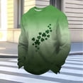 thumbnail image 4 of Ceisia Men's Loose Fit Waffle Knit Sweatshirt - St. Patrick's Day Diagonal Festive Print Green XXXXXL Gifts, 4 of 5
