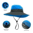 thumbnail image 3 of Empire Cove Womens Sun Hat Wide Ponytail Bucket Cap Sports UV Protection Blue, 3 of 5