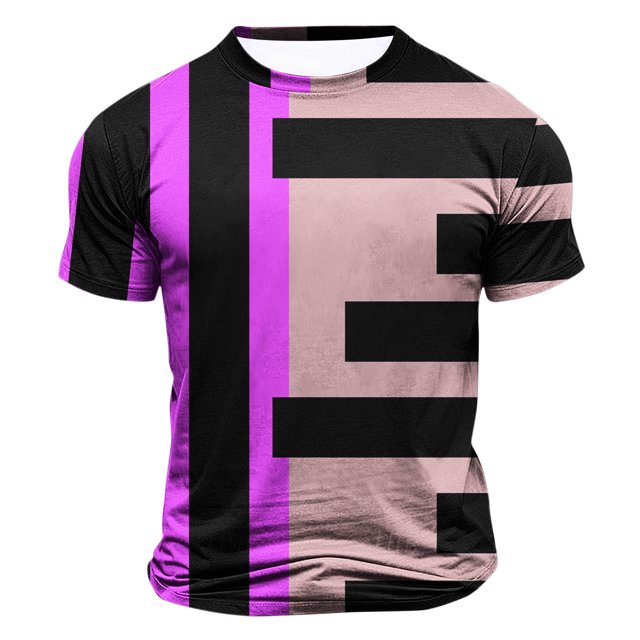 Styesk T-Shirts pour Homme Hommes Mode Décontractée Imprimé Sport Manches Courtes Col Rond Chemisiers Chemises