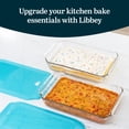 thumbnail image 3 of Libbey Baker’s Premium 9x13 Rectangle Glass Baking Dish Set of 2 with Lids, Stackable Bakeware with GreatGrip Handles and Plastic Covers, 3 of 7