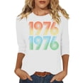 thumbnail image 3 of Lumosvexa Women Graphic Short Shirt Sleeved Tops Womens Casual T-Shirt Crew Neck T-Shirt White Size L, 3 of 5