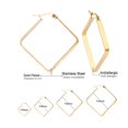 thumbnail image 2 of A Pair Of Fashion Exaggerated Earrings Geometric Rhombus Earrings Stainless Steel Earrings Niche Titanium Steel Earrings Large Earrings For Women (Gol, 2 of 2