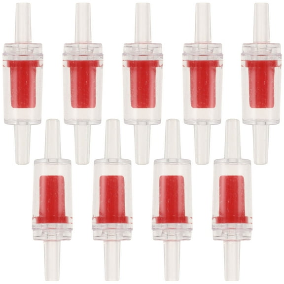 CIMAXIC 10pcs Non Return Check Valve One Way Valve Red Plastic Fish Tank Purifier Parts