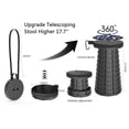 thumbnail image 3 of ALEVMOOM Taburete telescópico portátil plegable con cojín y bolsa, taburete plegable retráctil para adultos, asiento plegable, capacidad resistente de 440 libras para camping, pesca, senderismo, barba, 3 of 5