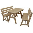 thumbnail image 2 of Kunkle Holdings, LLC Pine 5' Picnic Table with 2 Backed Benches Walnut Stain, 2 of 5