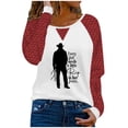 thumbnail image 2 of Puntoco Mujer Moda Cuello Redondo Cómodo Estampado Suelto Camiseta Manga Larga Blusa Casual tops Encaje Puntoco Puntoco-1338, 2 of 4
