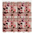 thumbnail image 3 of Ambesonne Coral Shower Curtain, Heart Swirling Leaves, 69"Wx70"L, Coral Grey, 3 of 5