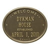 Personalized Whitehall Products Oval Welcome House Plaque with White/Gold Finish