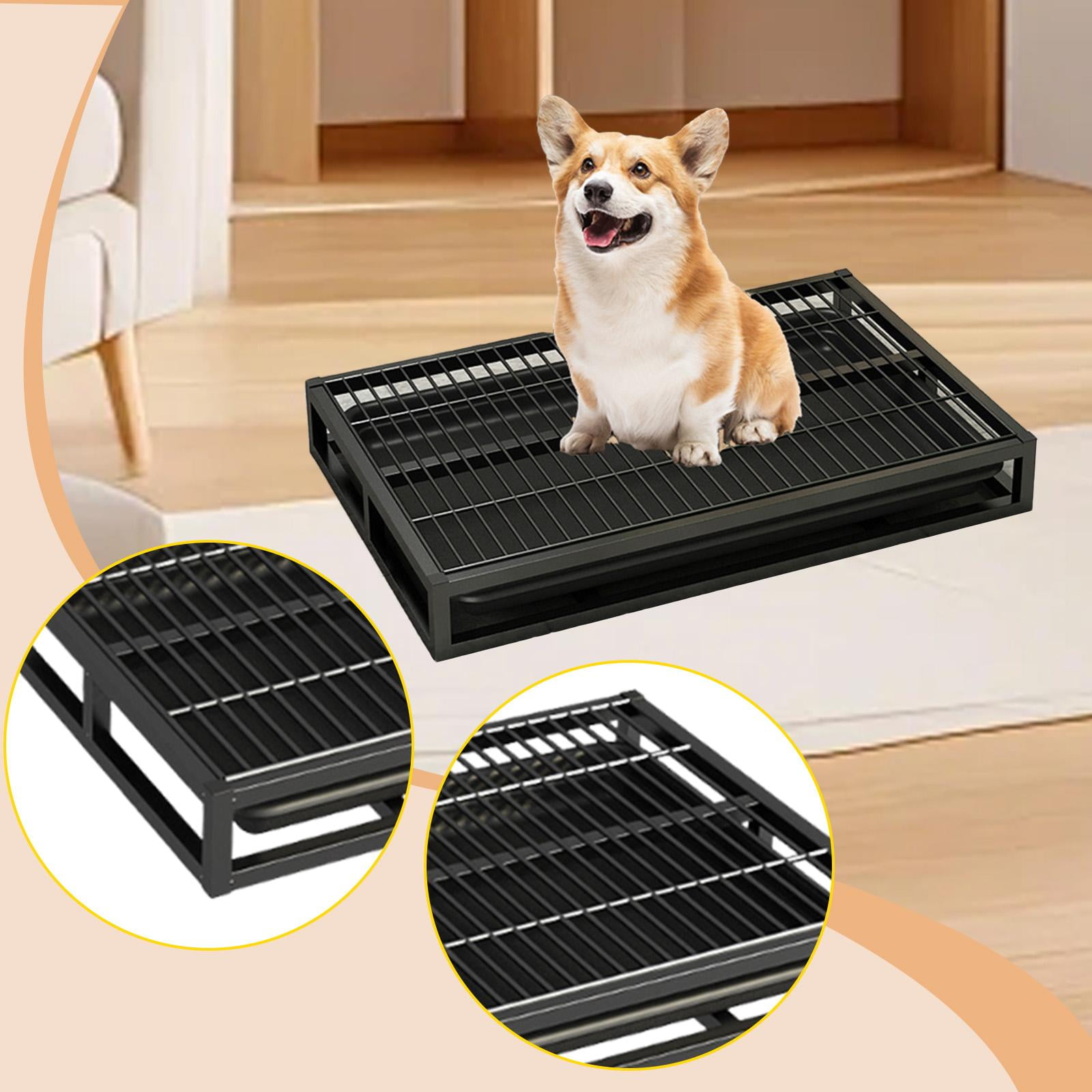 Indoor Dog Potty Tray Puppy Urinary Potty Mat Pee Litter Tray Washable Portable Design for Dogs Under 20kg