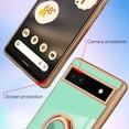 thumbnail image 2 of Compatible with Google Pixel 6A 5G Case Heart Plating Kickstand Mental Ring Luxury Elegant Case Camera Protector TPU Shockproof Protective Back Cover Designed for Google 6A 5G Case -Light Green, 2 of 12