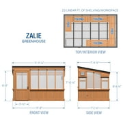 Backyard Discovery Zalie 11 x 7 Cedar Wood and Polycarbonate Greenhouse Kit, PowerPort