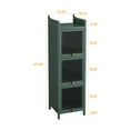 thumbnail image 4 of Glass Door Cabinet, 3-Tier Curio Display Cabinet, Display Case Bookcase Storage Organizer Cabinets for Living Room Bedroom Office Bathroom Dinning Room, Dark Green, 4 of 8