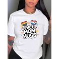 thumbnail image 1 of Camiseta básica de verano para mujerWomen's Casual Polyester T-Shirt with Star and Heart Pattern, Round Neck, Medium Stretch Knit Fabric, Comfortable Summer Top for All SeasonsFather's Day, Mother's, 1 of 6