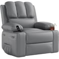 thumbnail image 1 of Bingirl Grey 27 Inch Extra Wide Oversized PU Leather Manual Recliner Chair for Living Room, 1 of 8
