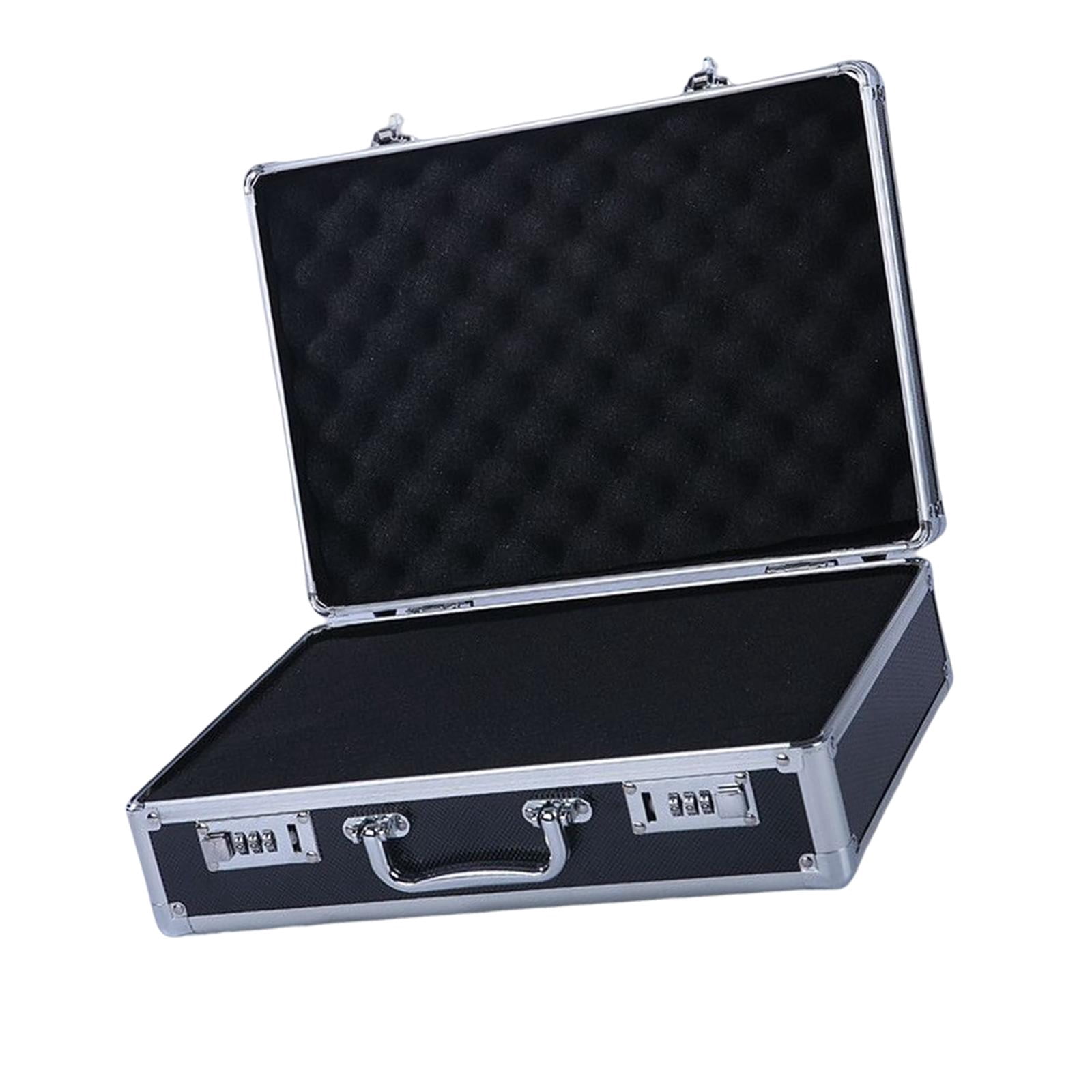 Briefcase quipments Instrument File Storage Box Multipurpose Waterproof Portable Safety Equipment Lightweight Carrying Case Black Medium Lock