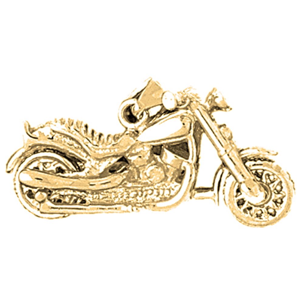 14K Yellow Gold Motorcycle Pendant Jewels Obsession Motorcycle Charm Pendant 10 mm