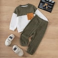 thumbnail image 2 of xaweyi Newborn Infant Baby Boy Outfits Long Sleeve Pullover Sweatshirt Toddler Boys Pants Clothes Set Fall Winter 2Pcs,Sizes 3-4 Years, 2 of 9