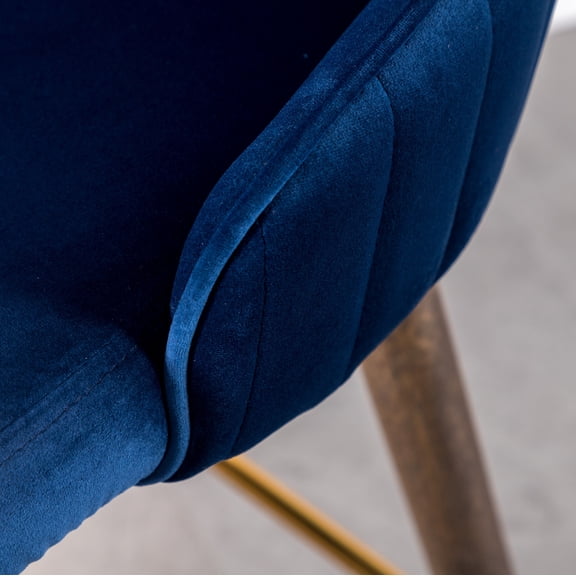Dining Chairs Leland Fabric Upholstered Wingback Bar Stools, Set of 2, Blue,Fabric Dining Chairs
