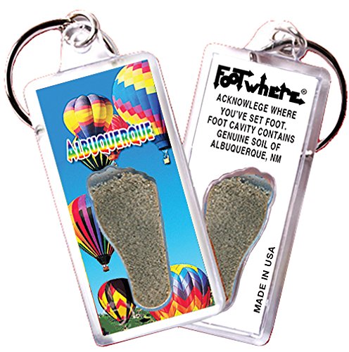 Albuquerque FootWhere Souvenir Keychains. (AQ100 - Assorted) 6 Piece Set.