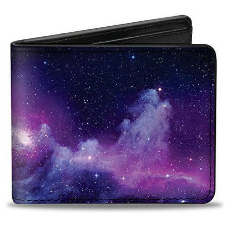 Buckle-Down Wallet, Bifold, Galaxy Purple Pinks, Vegan Leather