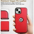 thumbnail image 3 of Designed for iPhone 13 Leather Case, Heavy-Duty Tough Rugged Lightweight Slim Shockproof Protective Case for iPhone 13, Red - By Entronix, 3 of 7