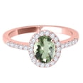 thumbnail image 2 of Aonejewelry 2.45 Ct. Ttw Diamond and Oval Shaped Green Amethyst Ring in 10K Rose Gold, 2 of 4