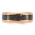thumbnail image 3 of Chisel Titanium Polished Rose IP-plated Synthetic Leather Inlay in Clear Epoxy 8mm Band, 3 of 3
