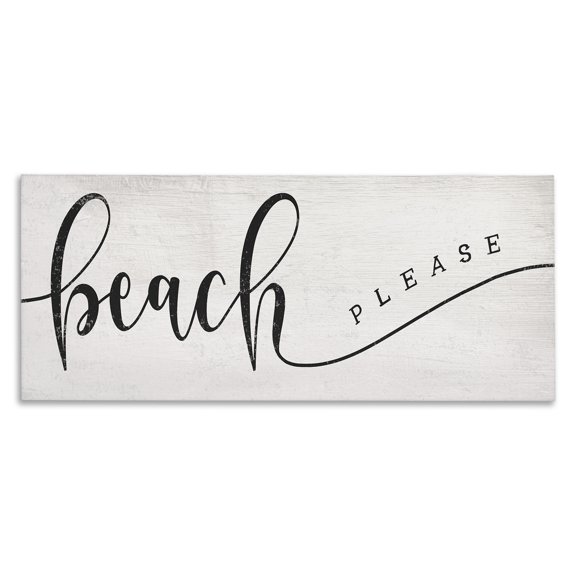 Stupell Industries Farmhouse Beach Please Nautical Pun Playful Wave Font Canvas Art, 24 x 10, by Lil' Rue