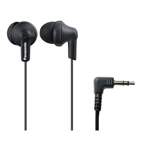 Panasonic ErgoFit Earphones, Neodymium Drivers, RP-HJE120 (Matte Black), RP-HJE120-KAPT