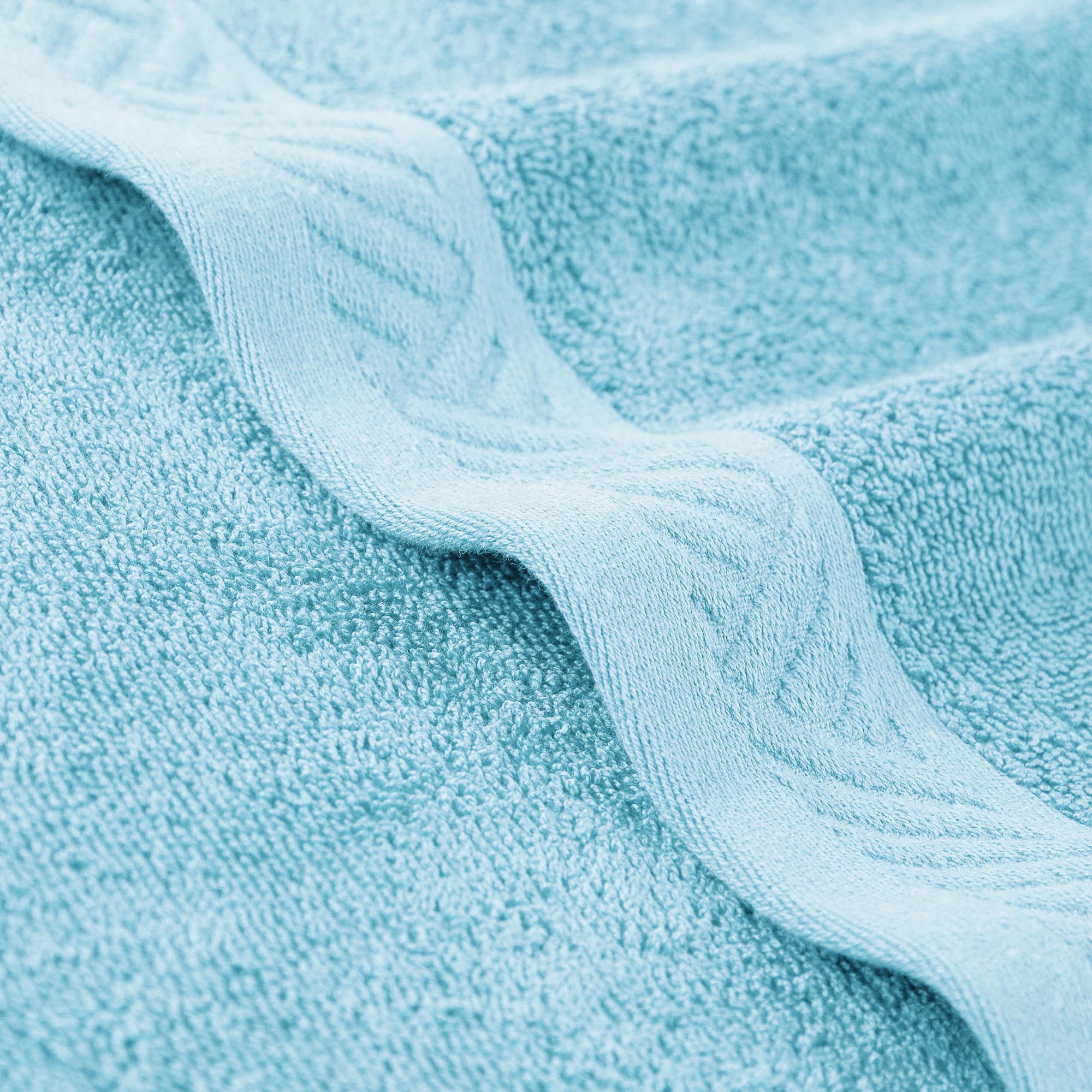 Superior Basketweave Egyptian Cotton Solid 3 Piece Towel Set, Sky Blue