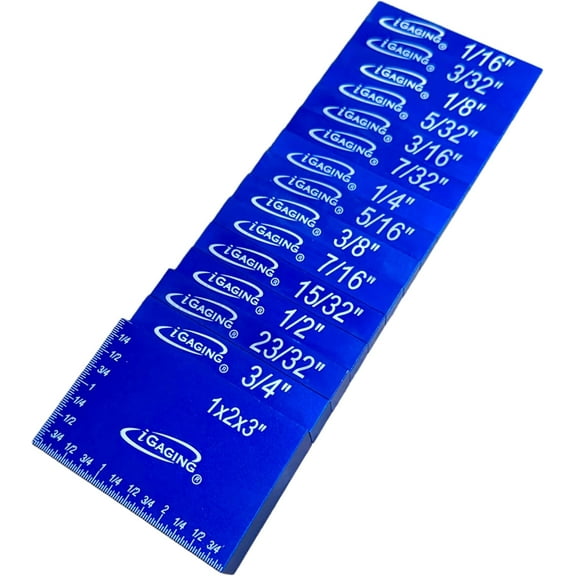 iGaging Setup Block Bar Gauge Precision Aluminum 15 piece for Woodworking