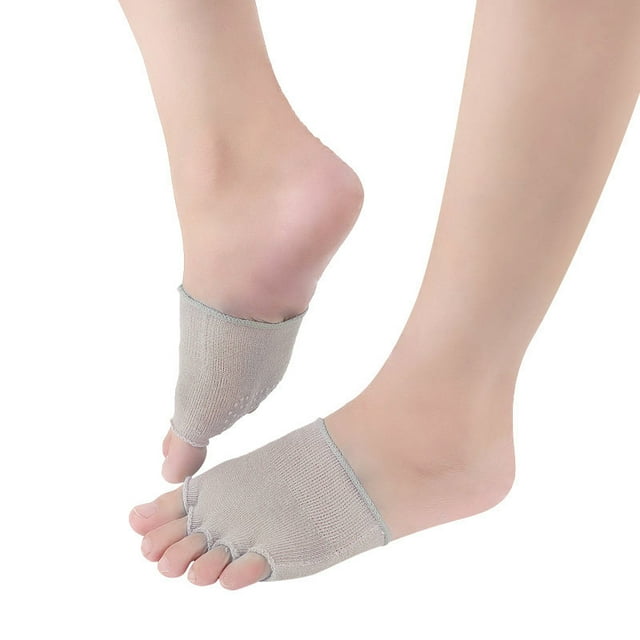 Womens Exposed Half Toe Socks Fashion Non Slip Open Toe Five Toe Socks For Pilates Barre Yoga New