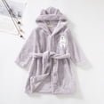 thumbnail image 5 of TOWED22 Boys Girls Towel Robe Soft Terry Cloth Kimono Bathrobes Sleepwear for Kids(Grey,7-8 Y), 5 of 7