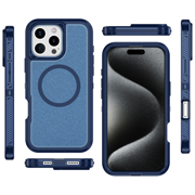 Nakedcellphone Tough Series for Apple iPhone 16 Pro Max Phone Case, Dual Layer, Anti-Fingerprint, Compatible with MagSafe - Blue